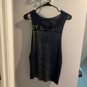 Joy division distressed tank top